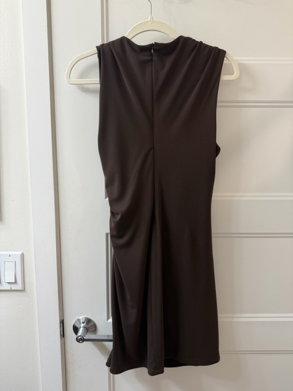Zara Brown Sleeveless Draped Mini Dress - Picture 3 of 3